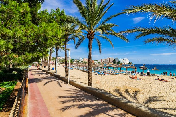 Beach resort of Magaluf on Mallorca island
