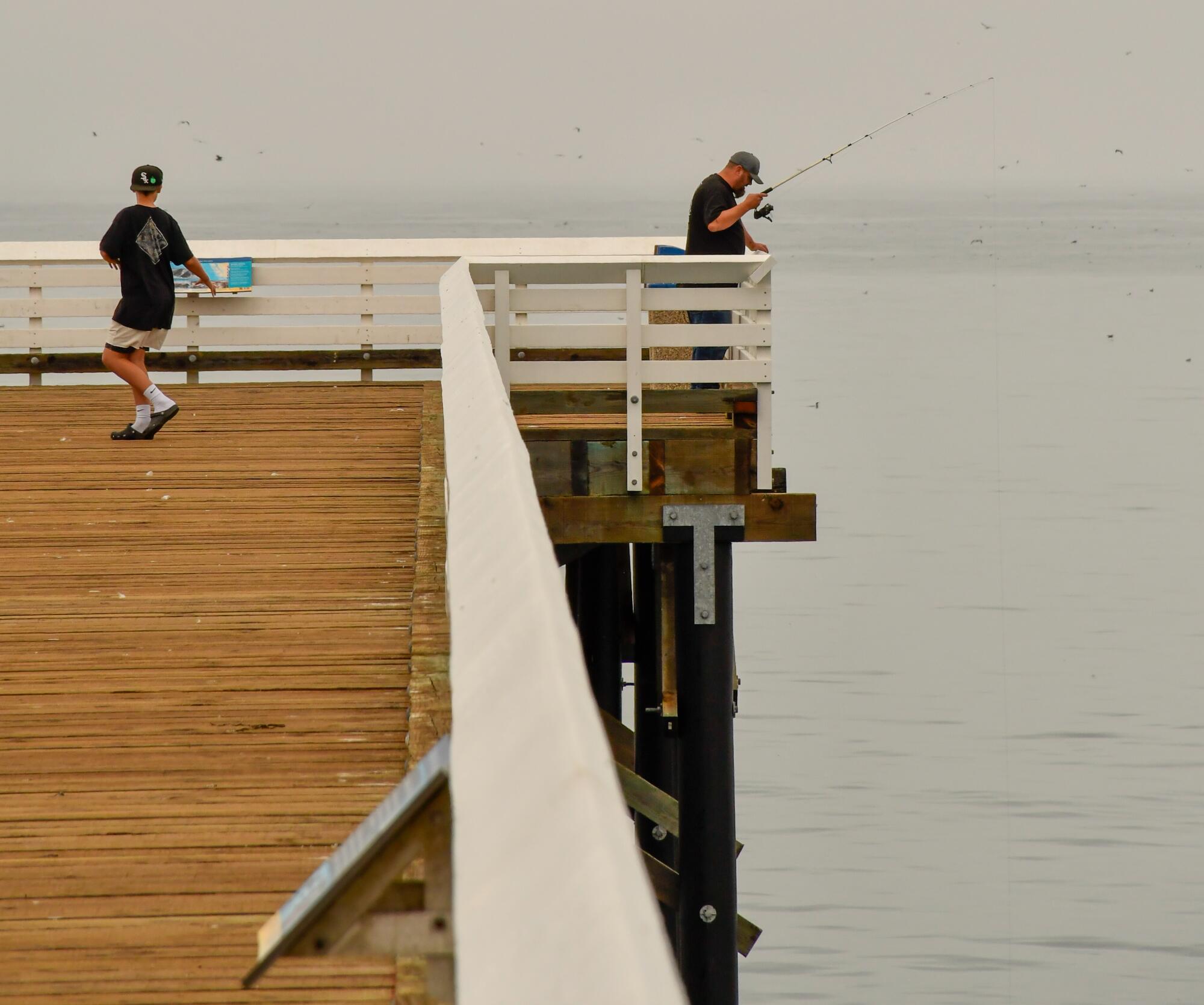 San Simeon Bay Pier at William Randolph Hearst Memorial Beach.