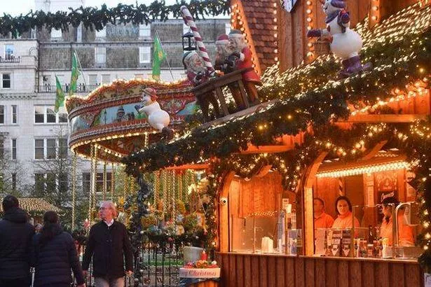 Birmingham Christmas market scene