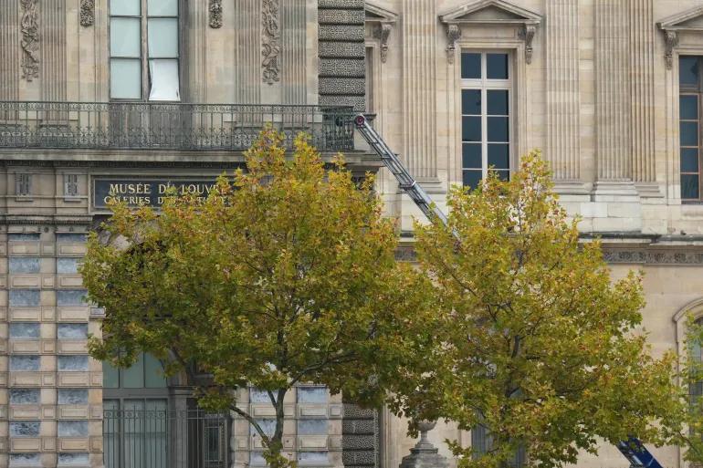 Machinery believed to have been used by thieves to gain access to the Louvre Museum in Paris
