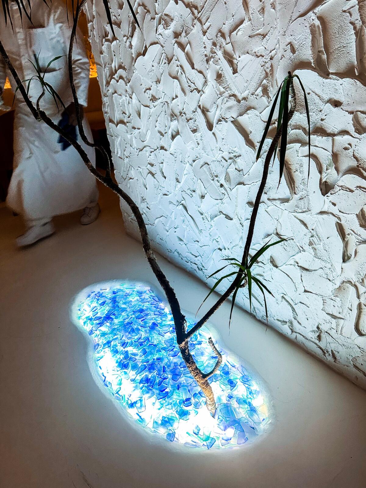 A mosaic moment in the dining room of Cento Raw Bar.