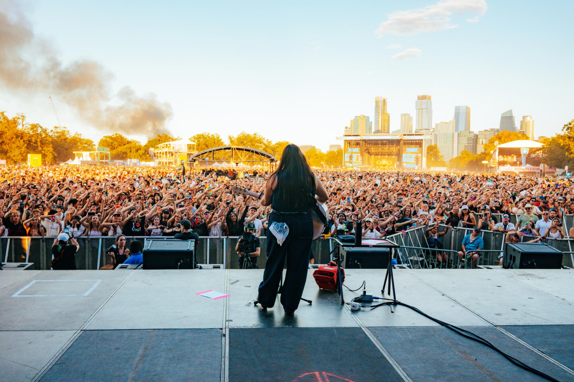 25-year-old singer-songwriter Gigi Perez performs at this year's Austin City Limits Festival in Austin, Texas.