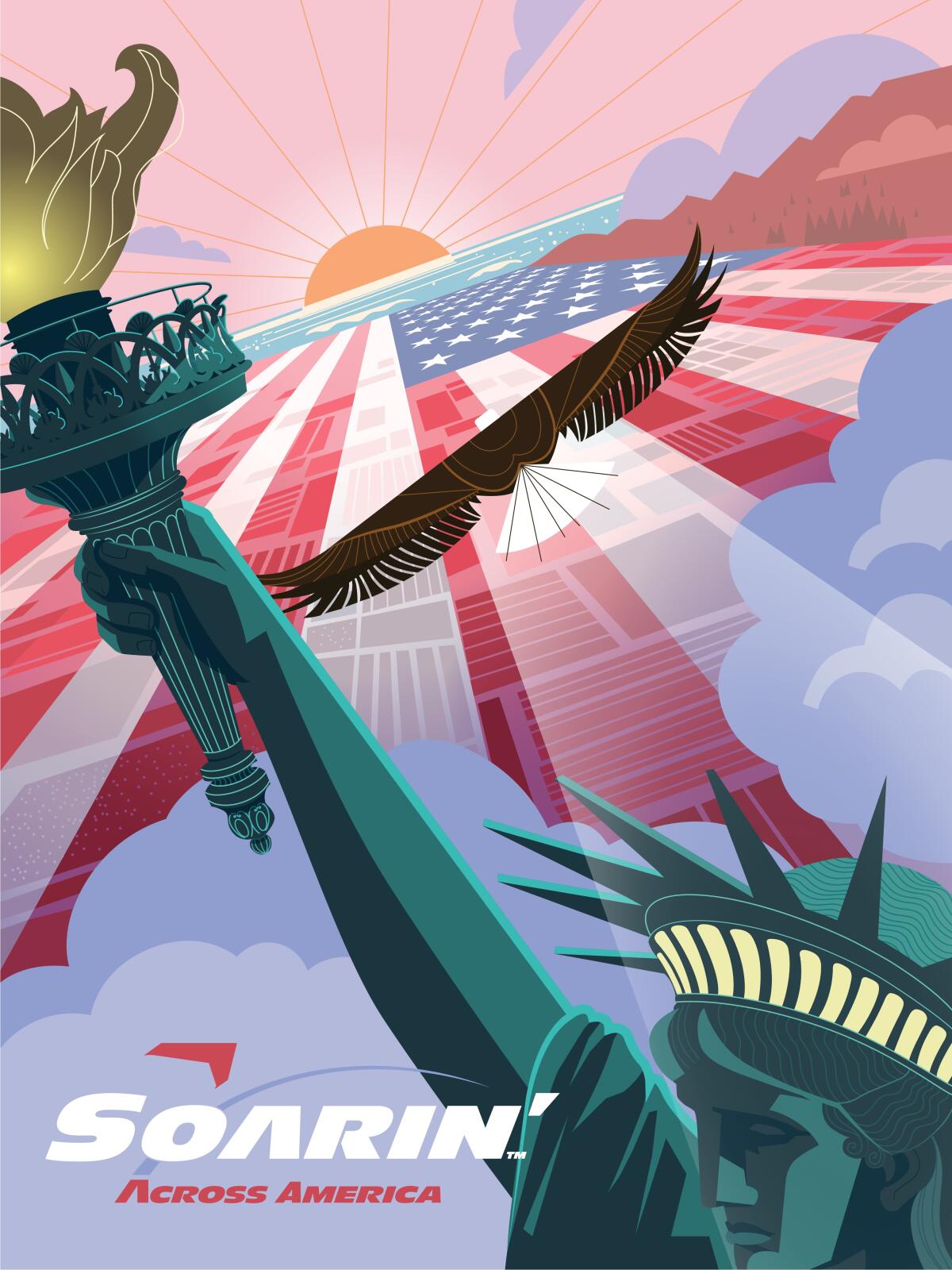 An attraction poster for Soarin' Across America released via the Walt Disney Co.'s corporate media site.
