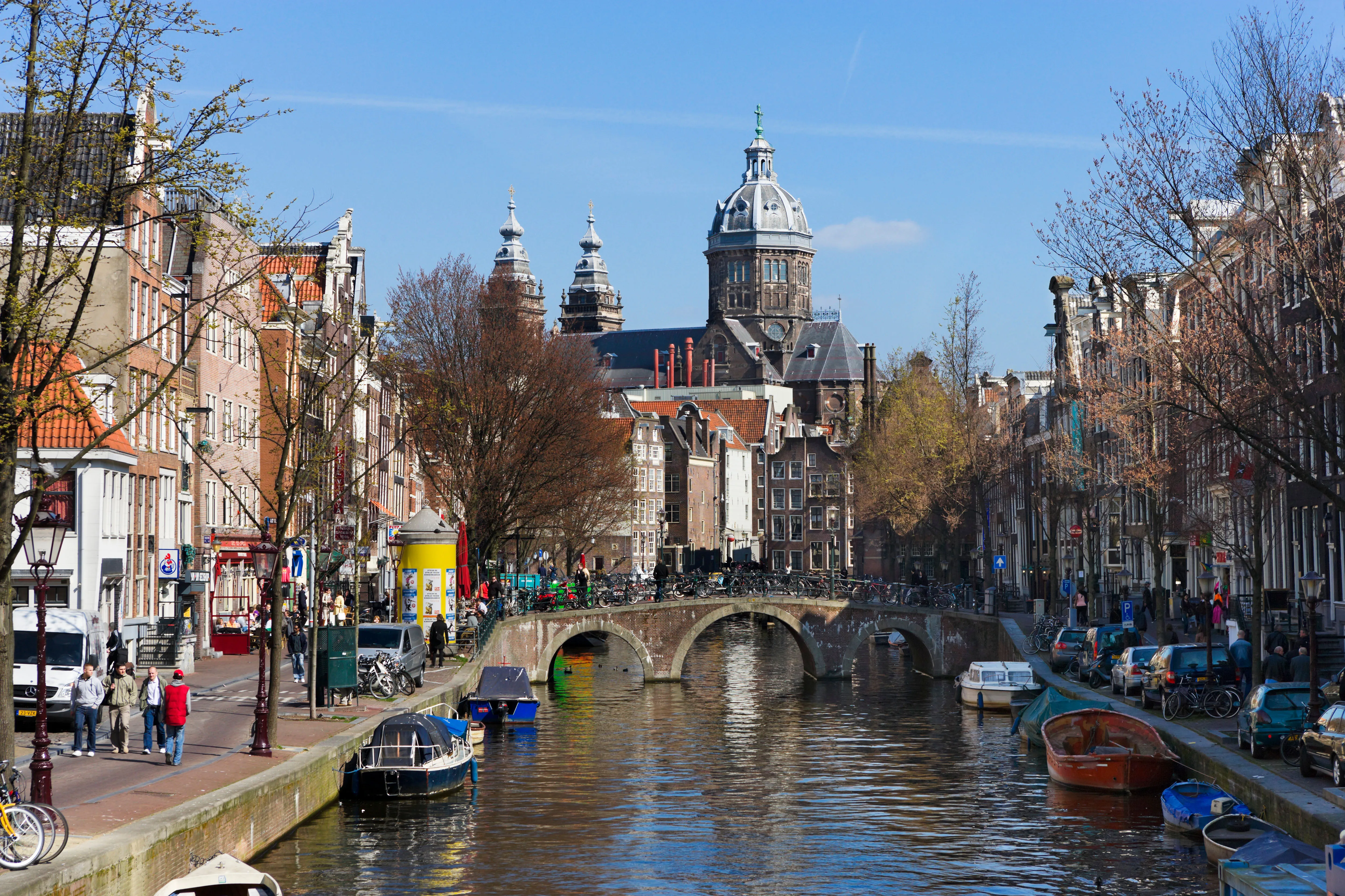 The Sint-Nicolaaskerk at the end of the Oudezijds Voorburgwal, Amsterdam.