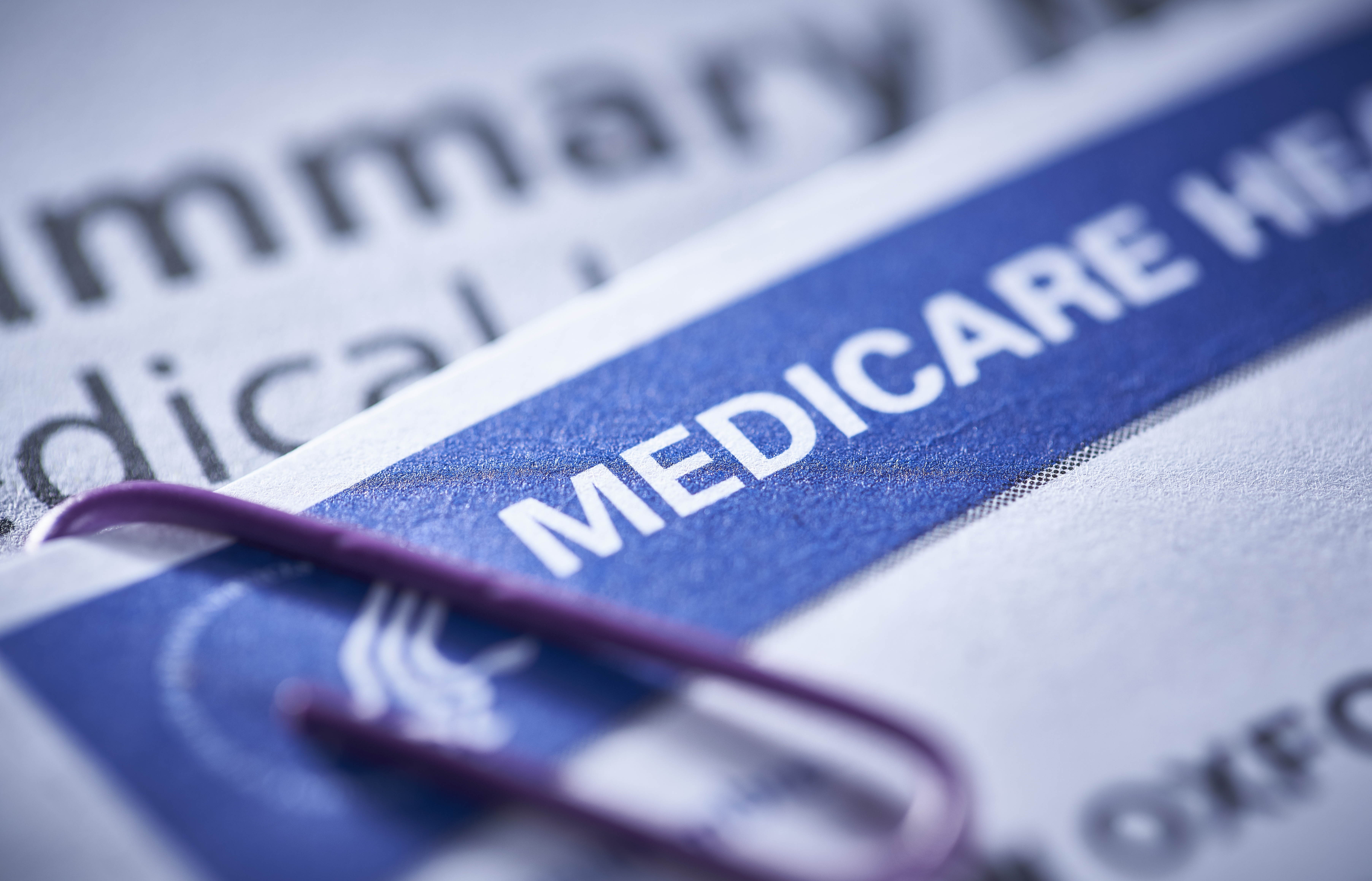 A Medicare identification card.