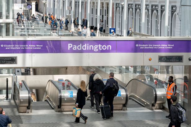 Passengers experience Paddington station's newest underground rail system on the day that the capital's Elizabeth Line finally opens, on 24th May 2022, in London, England. The Elizabeth Line is London's newest subterranean rail system operating between between Paddington and Abbey Wood but has opened controversially three and half years late, and £4bn over-budget. (Photo by Richard Baker / In Pictures via Getty Images)