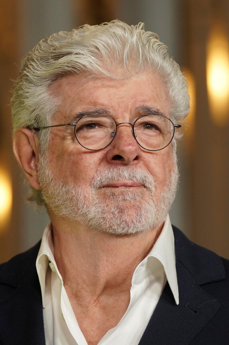George Lucas arrives at the LACMA Art + Film Gala on Saturday.