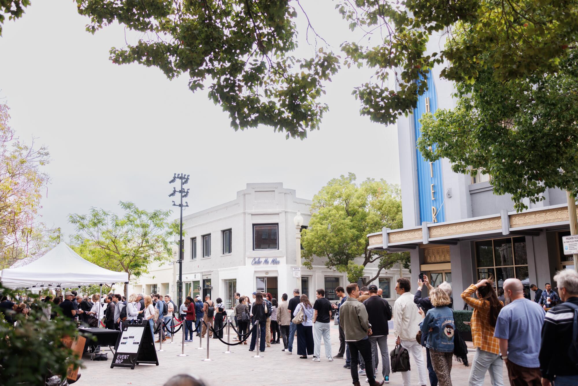 Visitors gather for a conference.