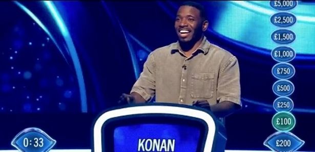 Rapper Konan is left baffled by Helen's struggle to answer her question