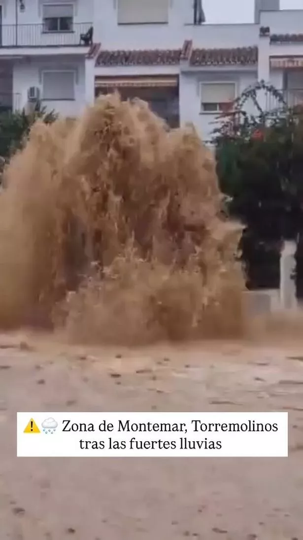 Another clip, shared the same day, shows a faecal fountain further up the coast in Torremolinos - another British holiday hotspot.