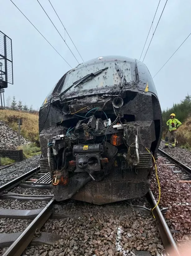 WARNING TAKEN FROM TWITTER

CAPTION: Cumbria train derailment