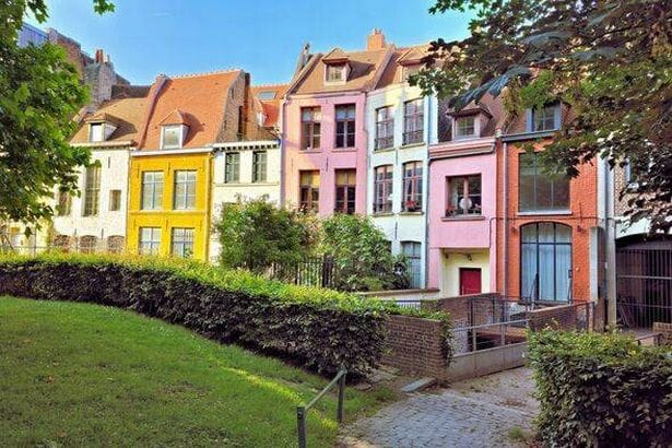 Beautiful colorful houses of the old town of Lille, France