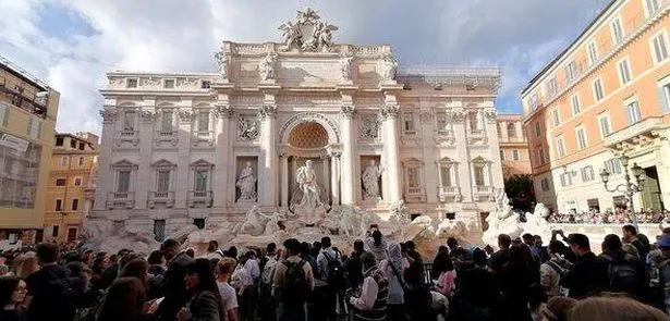 Ornate Italian Trevi Fountain in Rome
